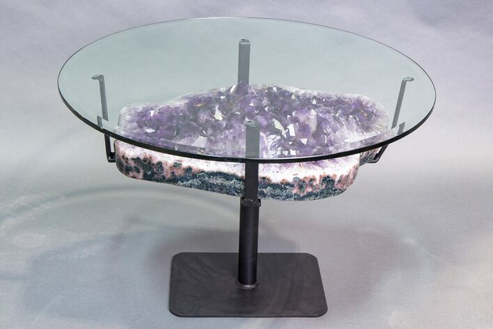 Dark Purple, Amethyst Geode Table - Includes Glass Table Top #212737